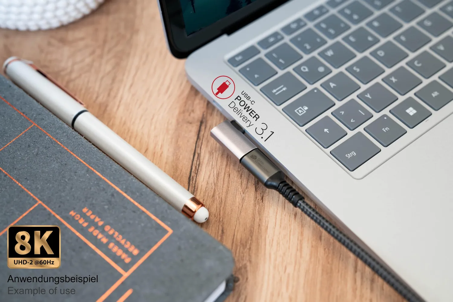 Good Connections USB 4.0 Winkeladapter silber 40 Gbit/s