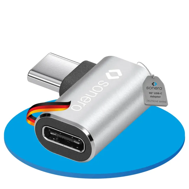 Sonero USB-C Winkeladapter 90° 40Gbps 240W silber