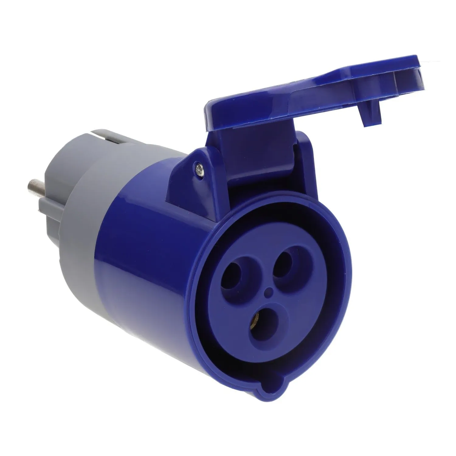 Kenable Schuko auf CEE 16A Adapter Camping blau
