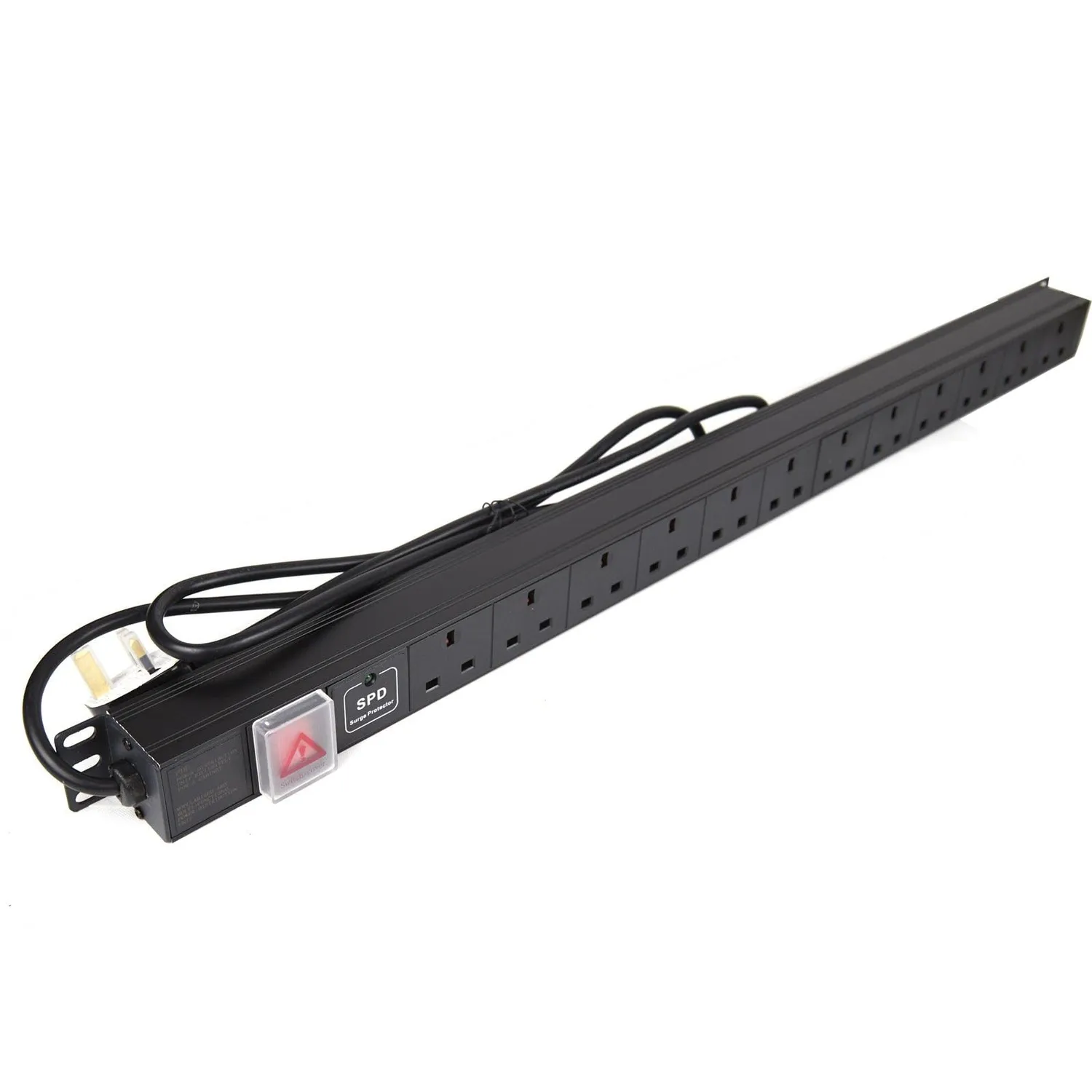 Kenable 12-fach Vertikal-Steckdosenleiste Rack 1,8 m Surge