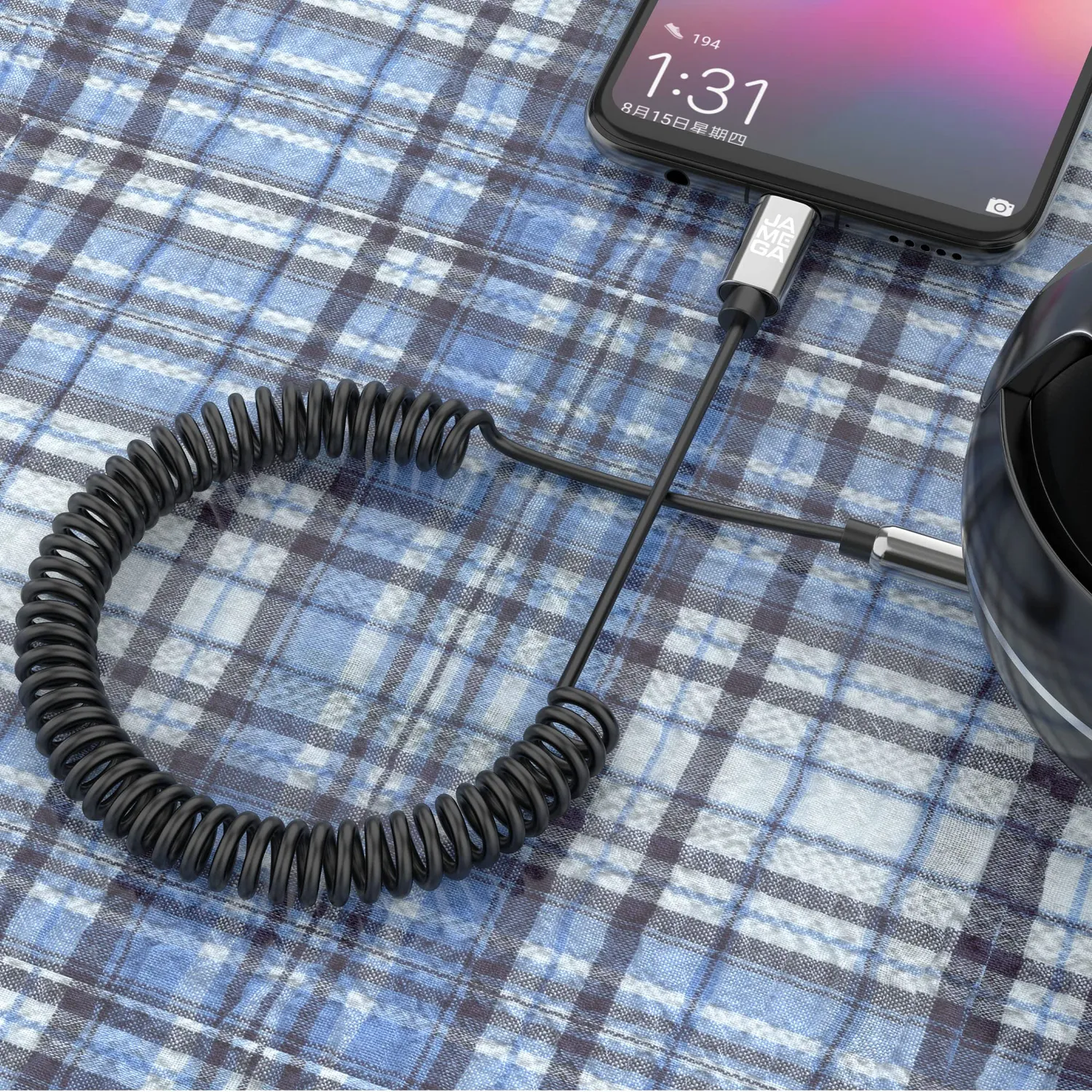 Jamega USB-C auf 3,5mm Klinke Spiralkabel 1m DAC