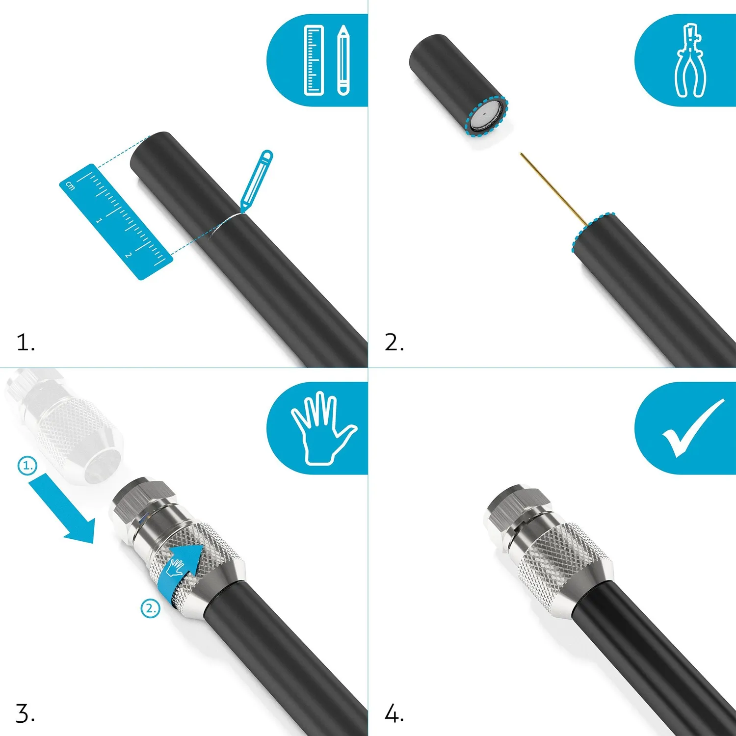 Sonero X-EF010-10 F-Stecker 6,5-7,5mm chrom 10er-Set