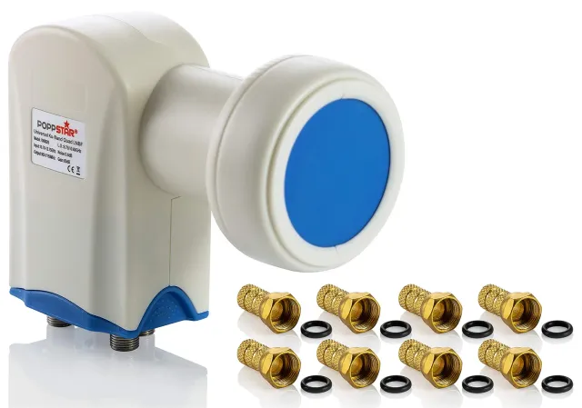 Poppstar Quad LNB 4-Fach Set mit F-Stecker