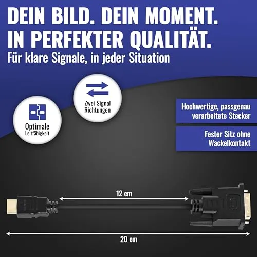 Poppstar HDMI-DVI Adapter DVI-Buchse 12 cm