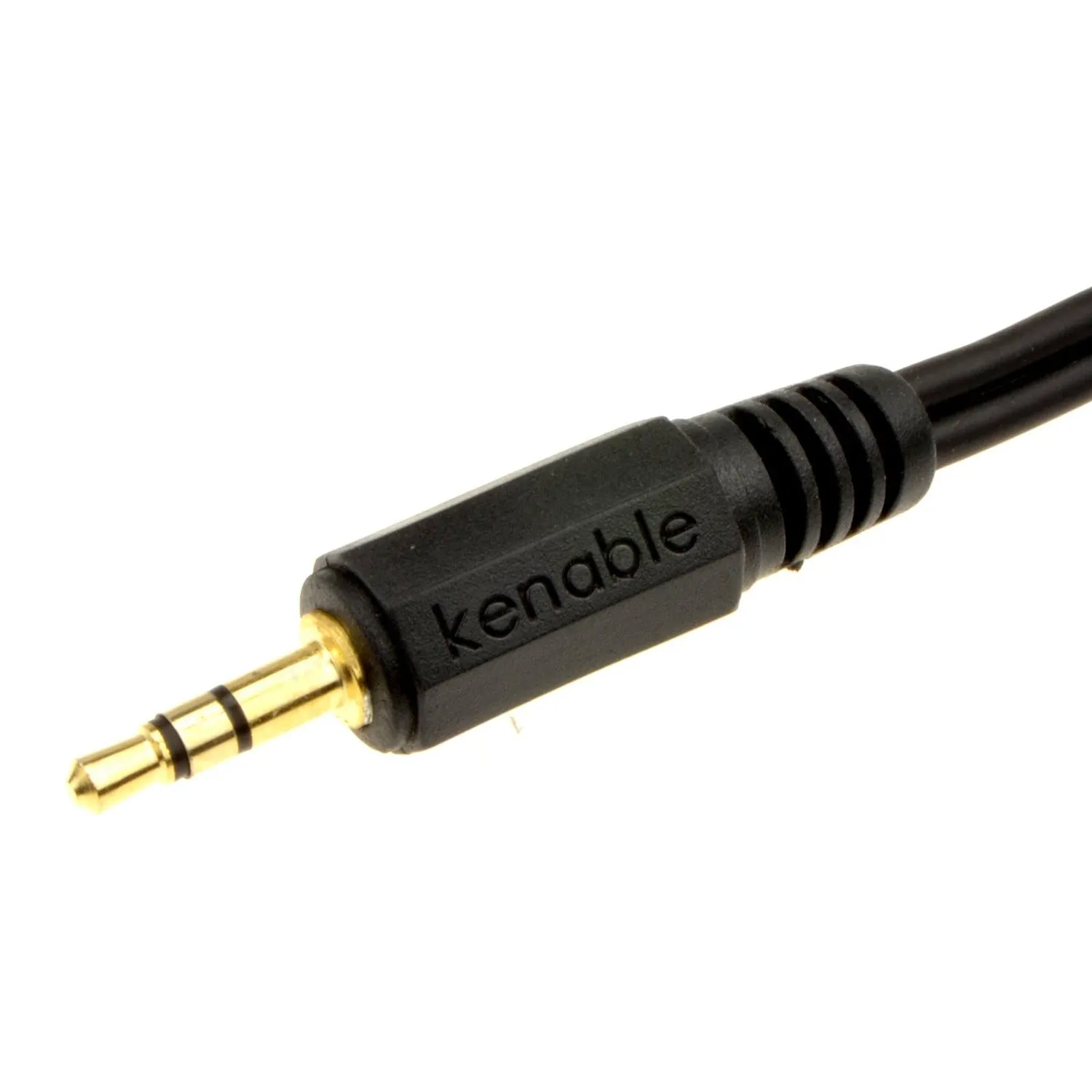 Kenable 3,5mm Stereo Y-Audiokabel 2m schwarz vergoldet