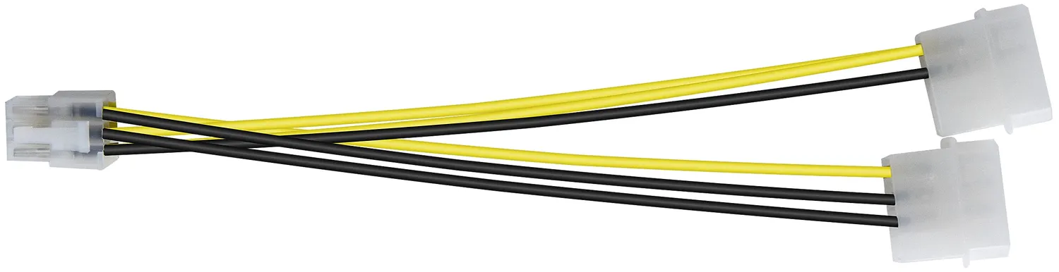 Poppstar PCIe Y-Stromkabel Molex auf 6-polig 15cm Grafikkarten