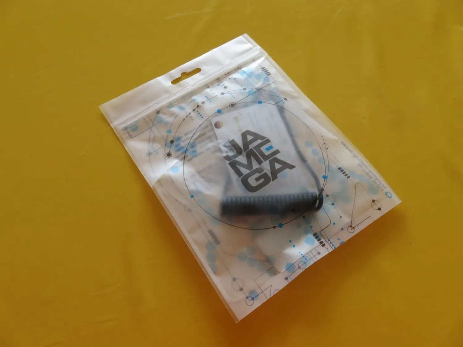 JAMEGA Aux Spiralkabel 3,5 mm 1 m Stereo Metall