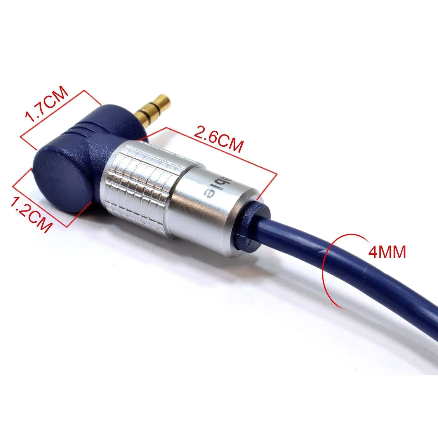Kenable Winkel 3,5mm Klinken AUX Kabel 5m dunkelblau OFC