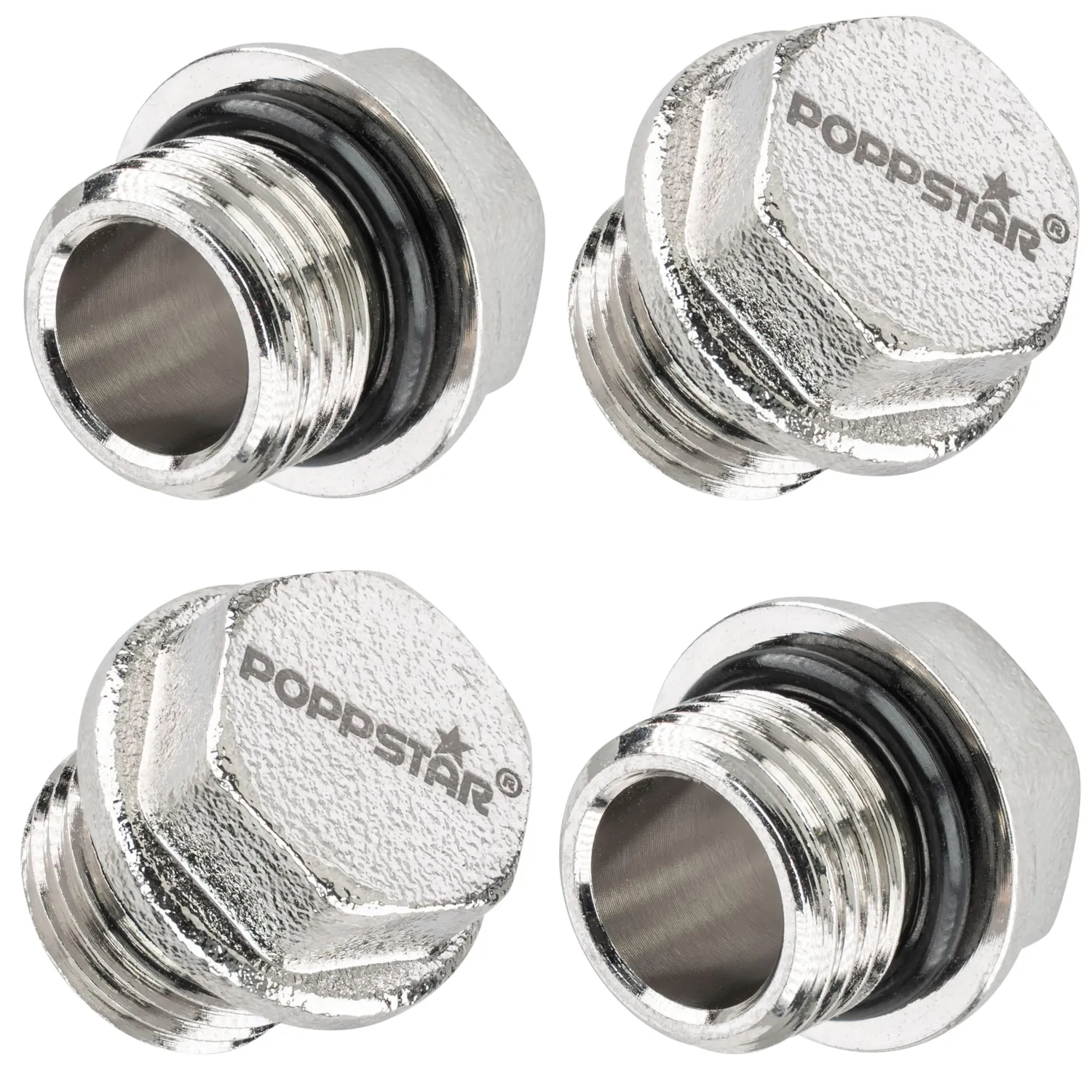 Poppstar Blindstopfen BSP 1/2 Zoll AG vernickelt 4 Stück