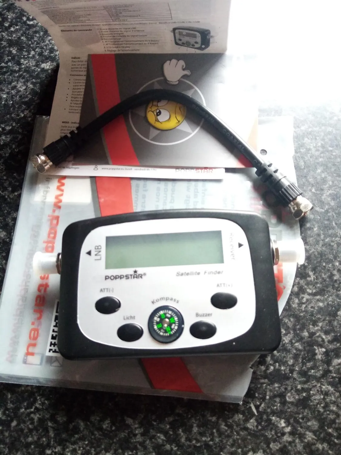 Poppstar Digital Satfinder Messgerät digital inkl. Kabel