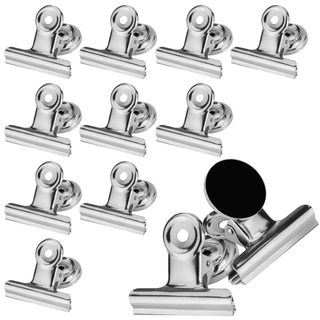 Poppstar Magnetische Klammer Magnetclips 12x 50mm silbern