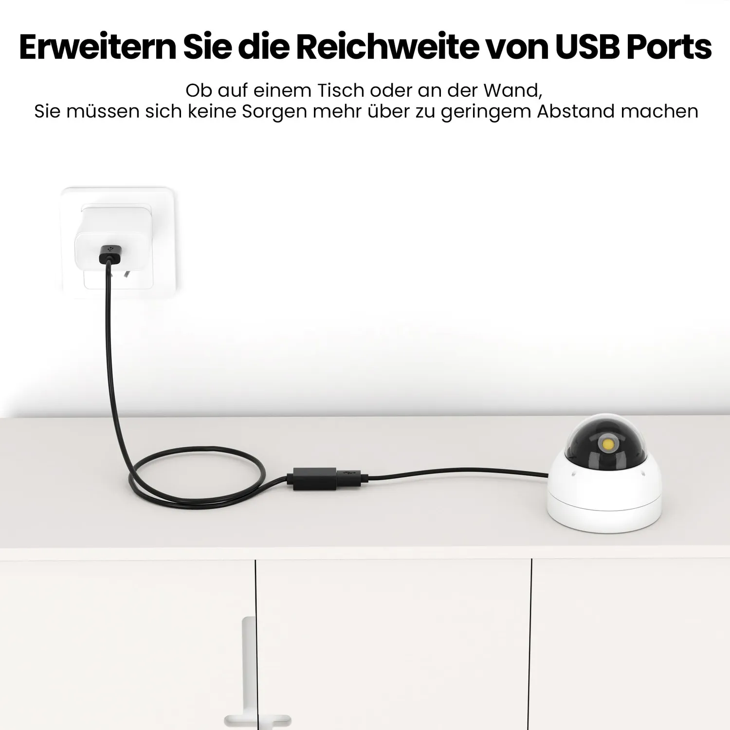 JAMEGA USB 2.0 Verlängerungskabel 5m Schwarz 480 Mbit/s