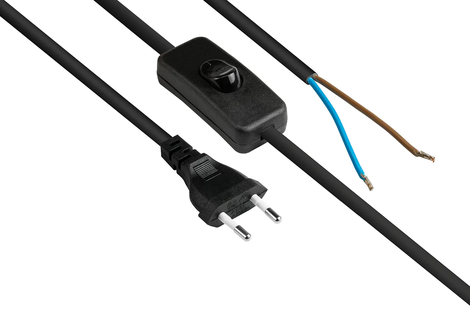 Good Connections Euro Netzkabel C7 0,5 m Schwarz 2,5A