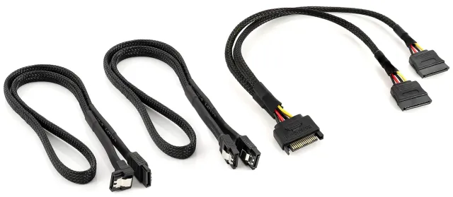 Poppstar SATA 3 Datenkabel Set 2x 60cm mit Y-Stromadapter
