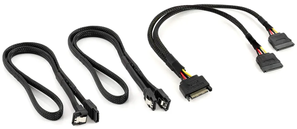Poppstar SATA 3 Datenkabel Set 2x 60cm mit Y-Stromadapter