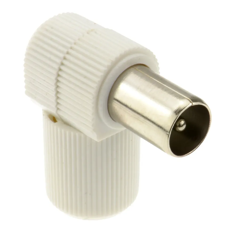 kenable RF Koaxial Winkelstecker weiß Plug RG6