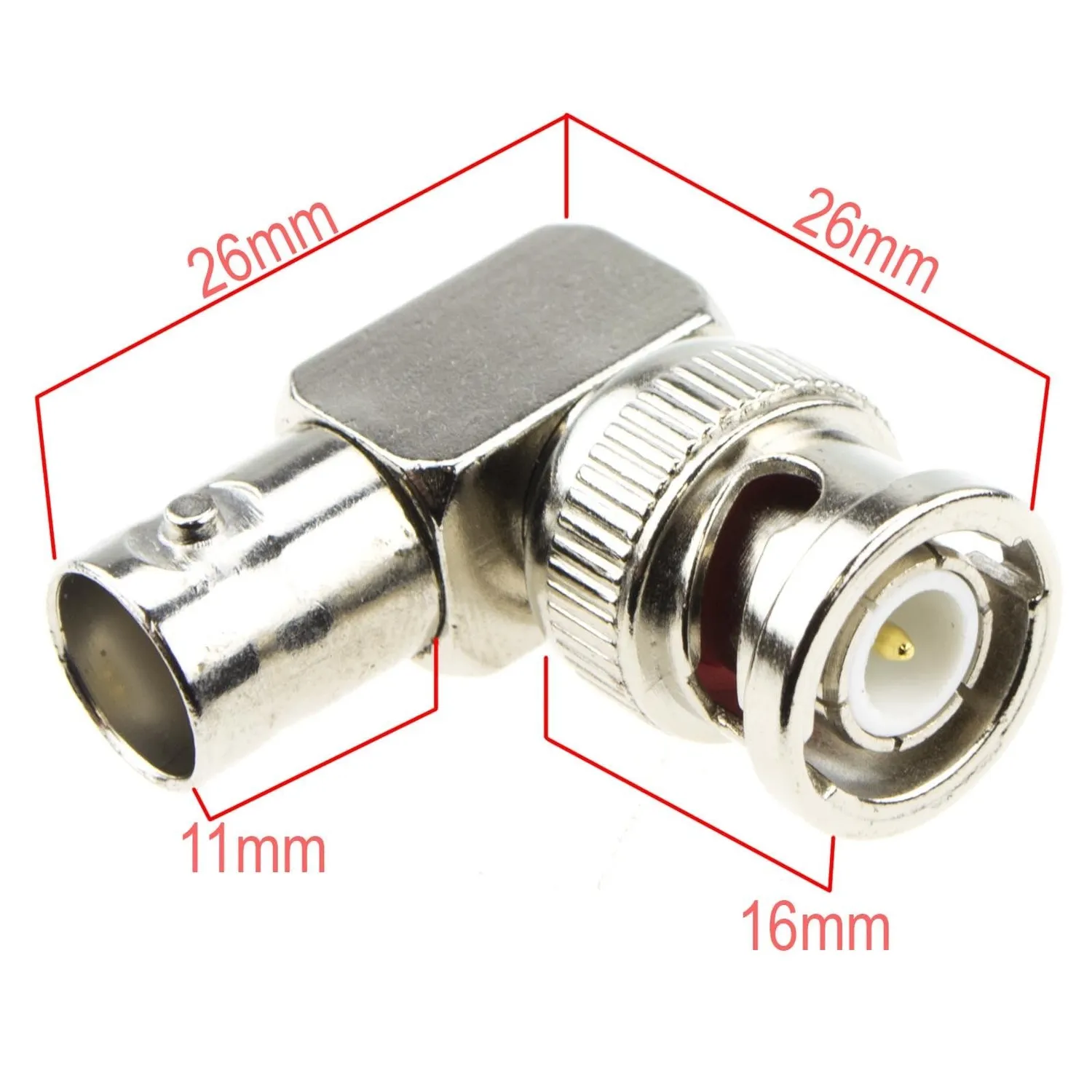 Kenable BNC Winkeladapter 90° Buchse-Stecker CCTV