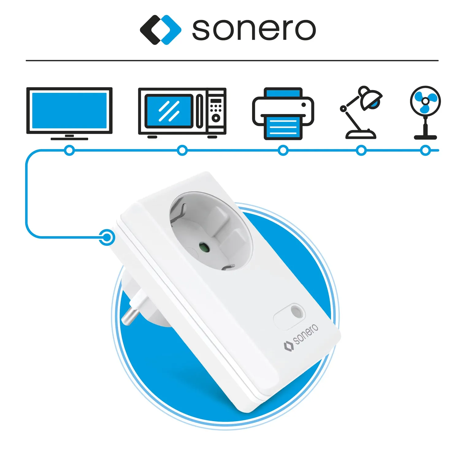 Sonero Funksteckdosen Set 1+1 1100W 30m weiß