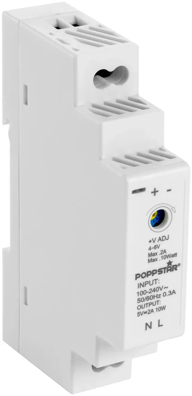 Poppstar P-15-5 Hutschienen-Netzteil 5V 2A 10W