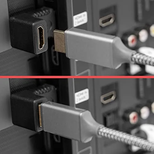 Poppstar HDMI Winkeladapter 90 Grad 2er Set 4K