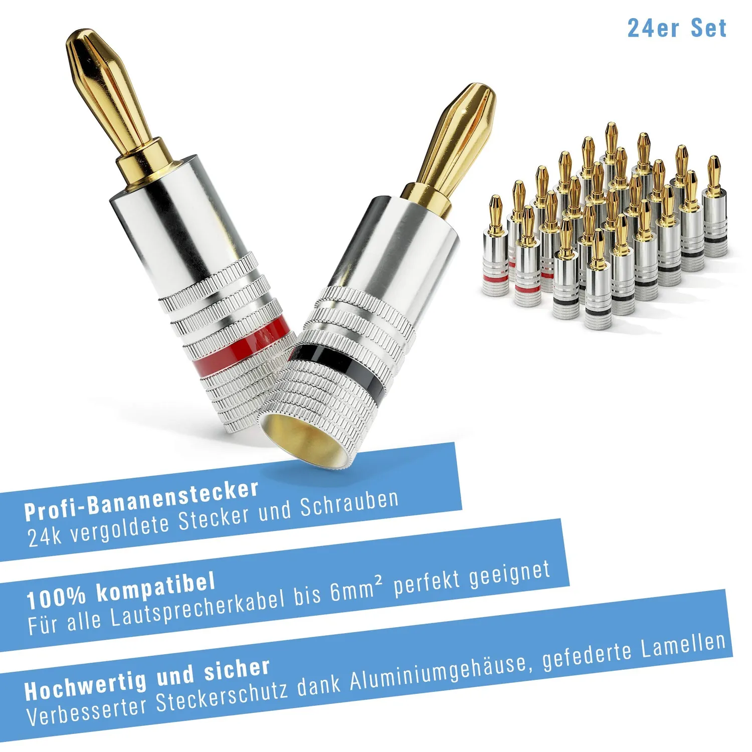 Sonero S-SC000-24 Bananenstecker 24er-Set vergoldet