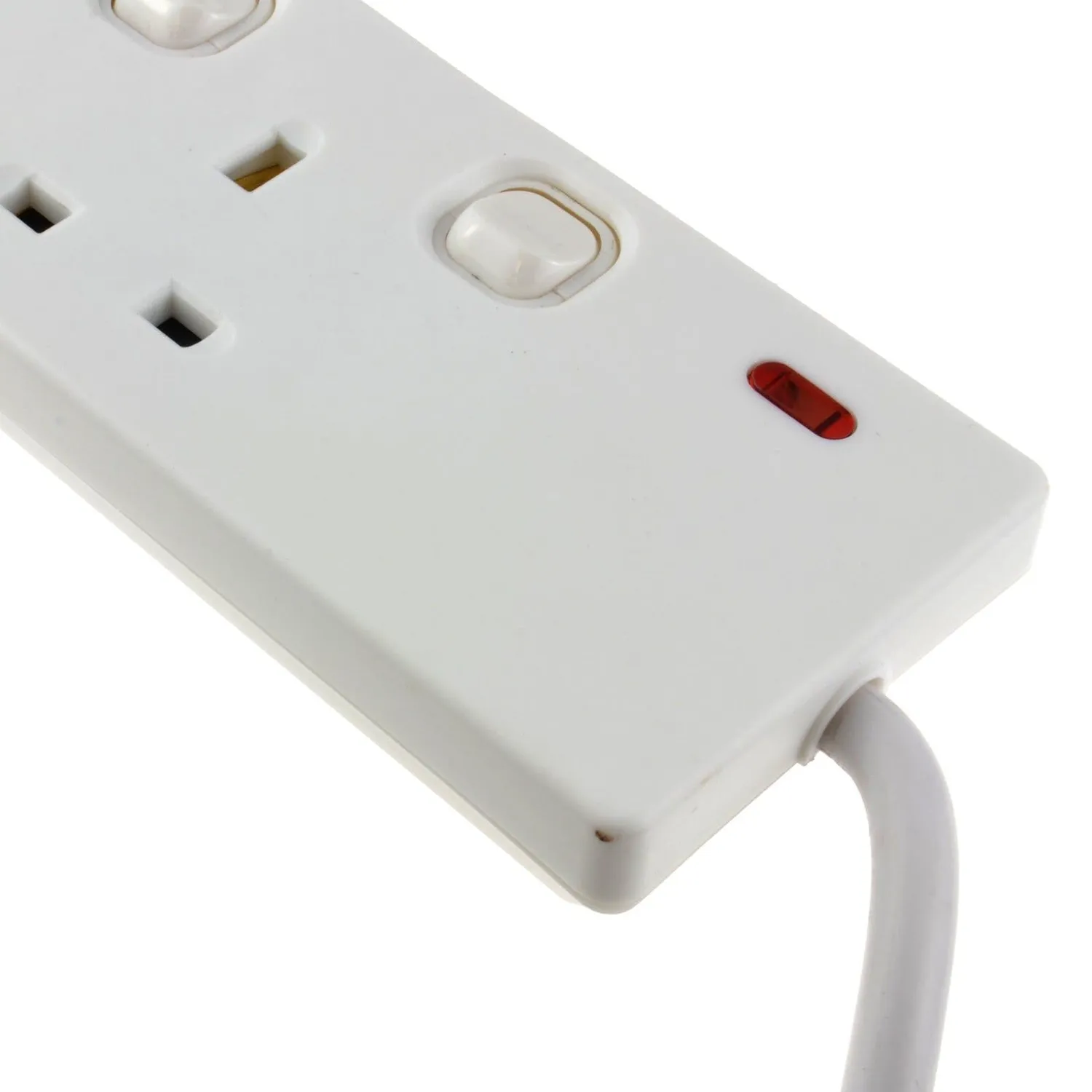 Kenable 6-fach Steckdosenleiste UK-Stecker weiß 10 m Schalter