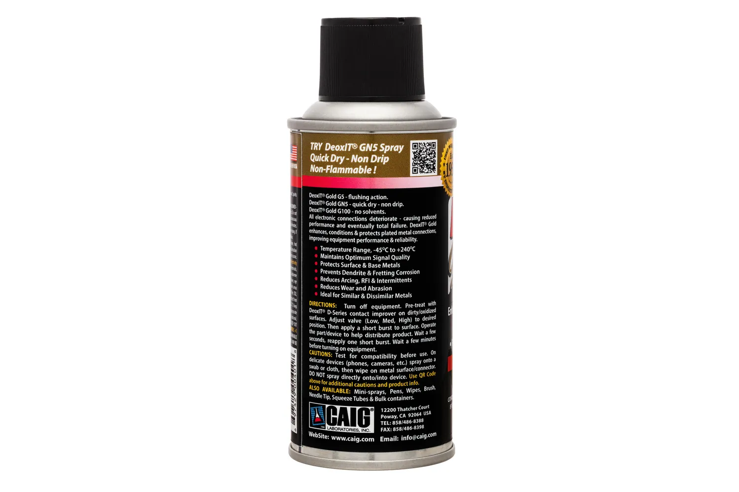 CAIG DeoxIT Gold G-5 Kontaktspray 142g für Goldkontakte