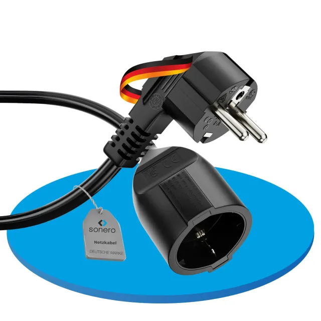 Sonero Verlängerungskabel X-STW-SBG-200B Schuko 20m Schwarz