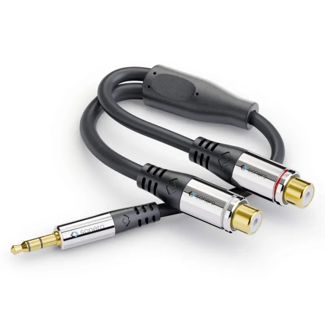 Sonero Premium S-ACA003 Audio-Adapter Klinke-Cinch 0,2m schwarz