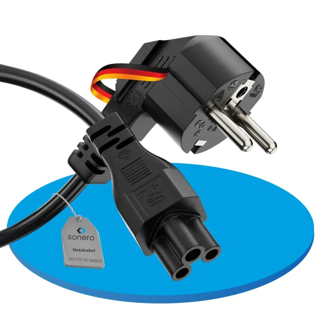 Sonero X-SKW-C5G-010B Netzkabel C5 1m schwarz Kleeblatt