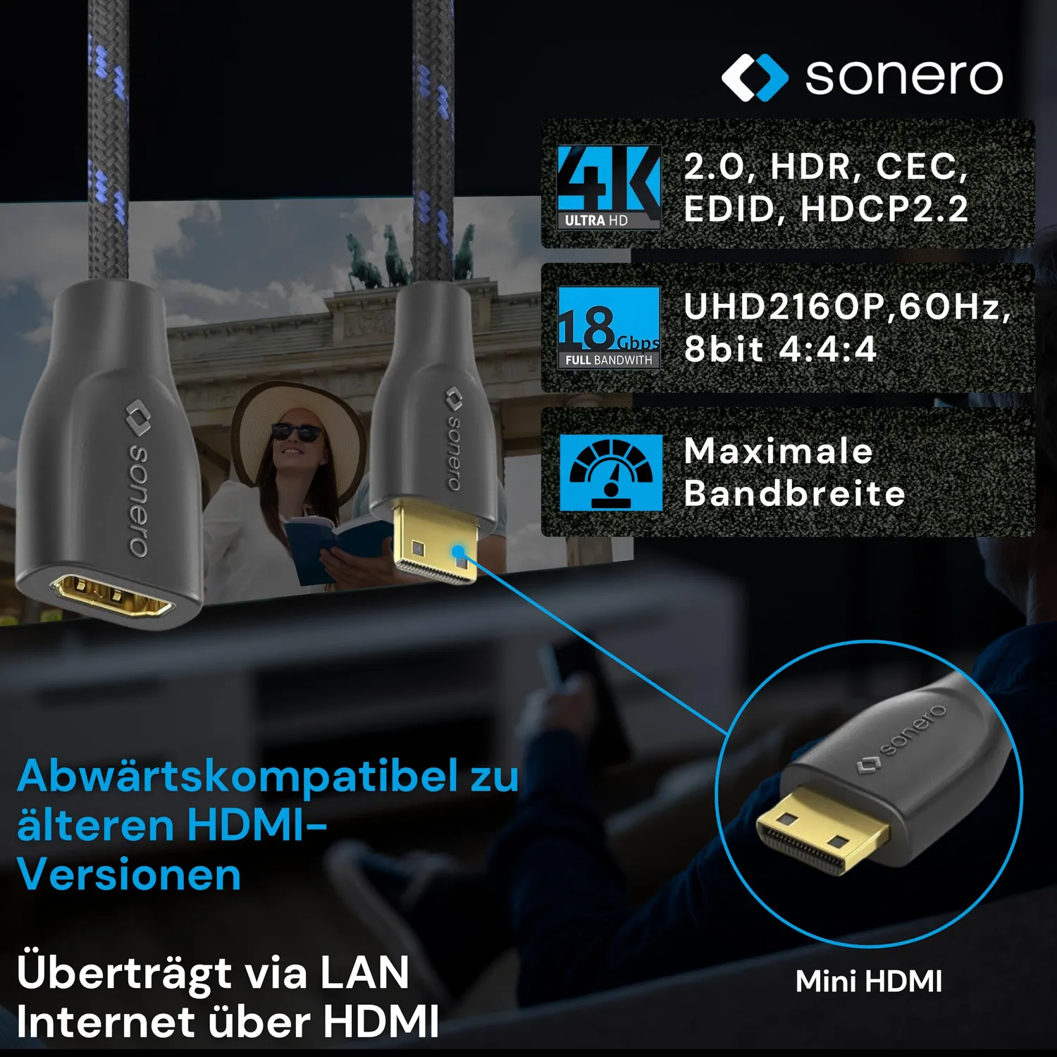 Sonero X-PHA021-0015 Mini-HDMI Adapter 0,15 m