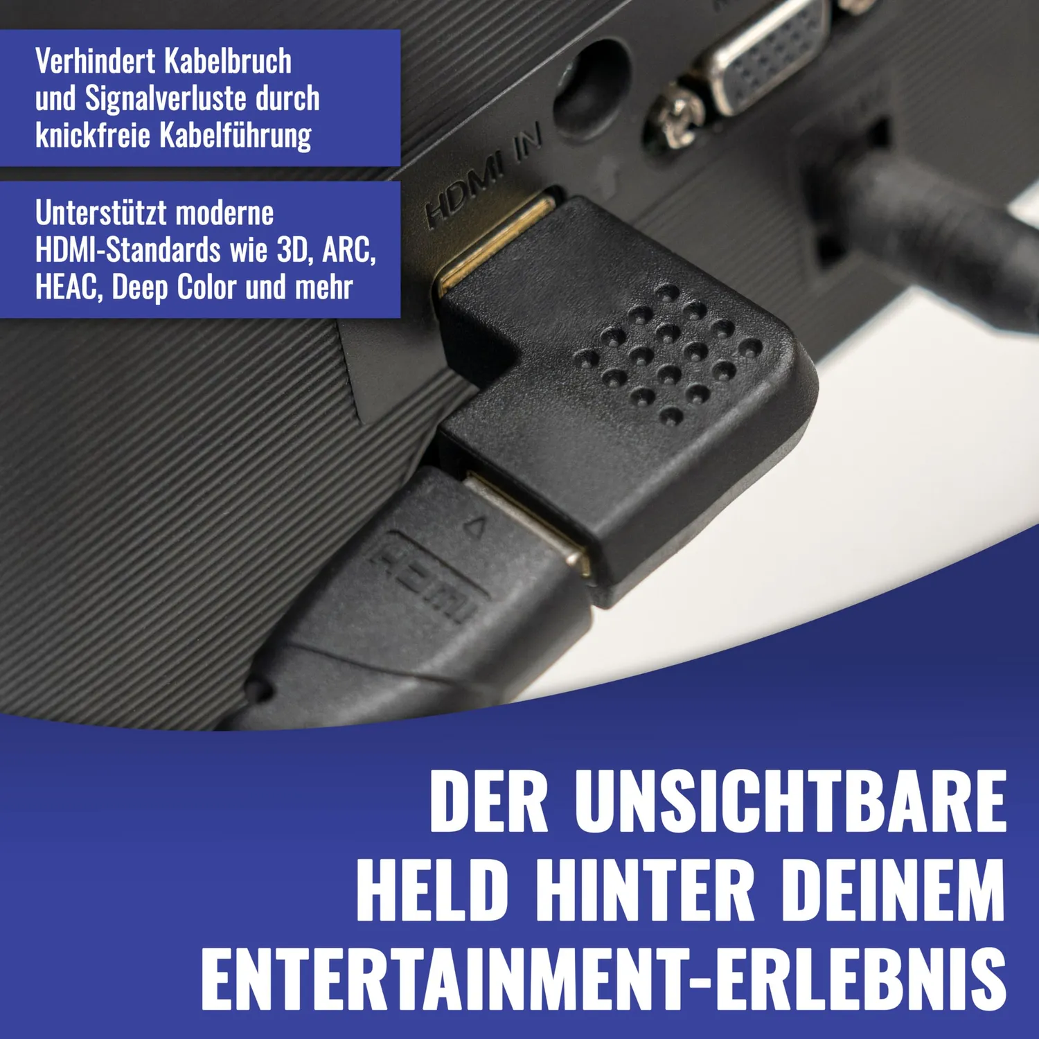 Poppstar HDMI Winkeladapter 270 Grad horizontal 1 Stück 4K