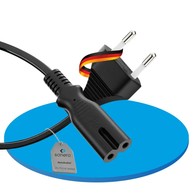 Sonero X-ESG-C7G-010B Netzkabel Euro C7 1m schwarz 2-polig