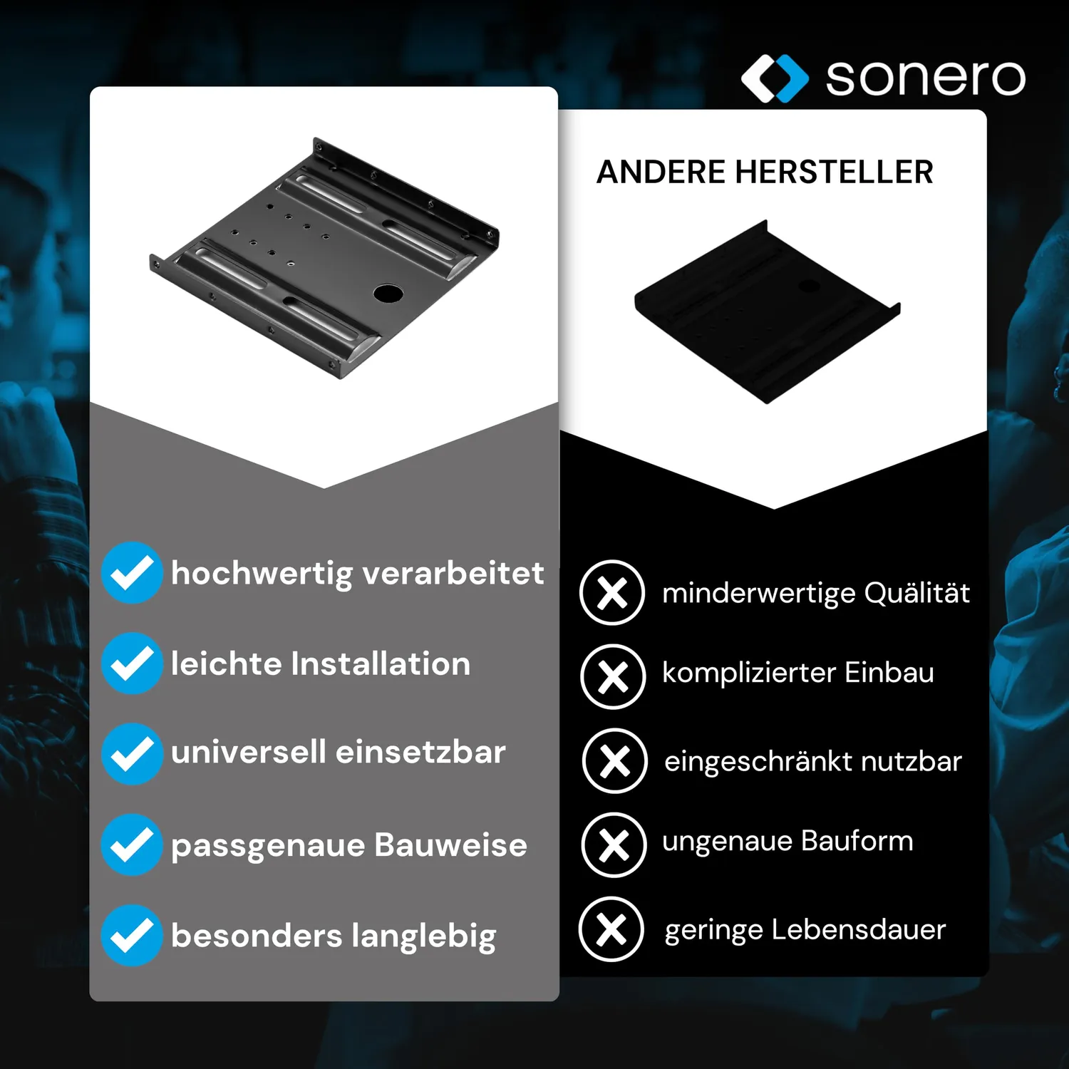 Sonero X-SATA-SET01 SSD Einbaurahmen 2,5 auf 3,5 Zoll