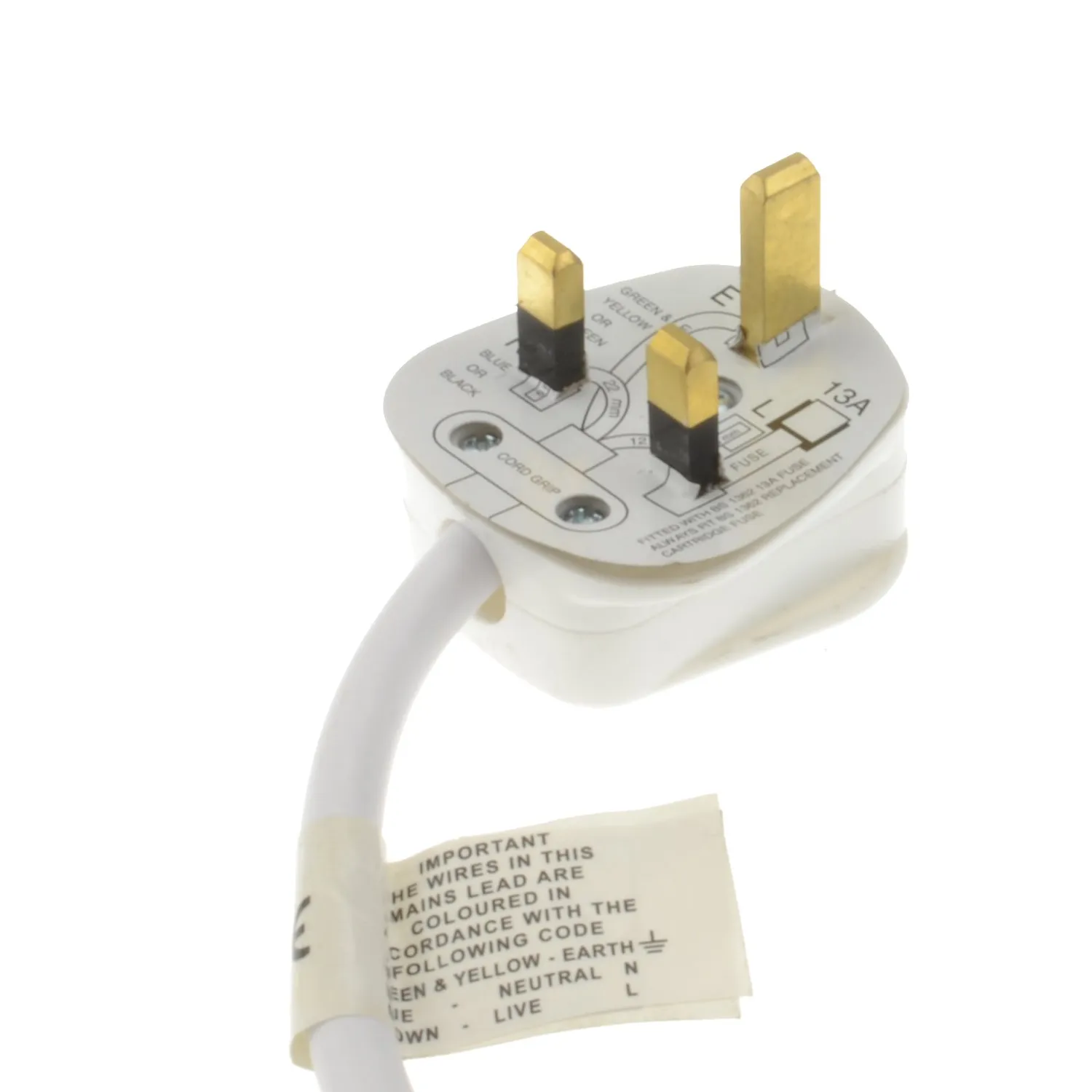 Kenable 3-Wege Verlängerungskabel UK-Stecker 2m weiß