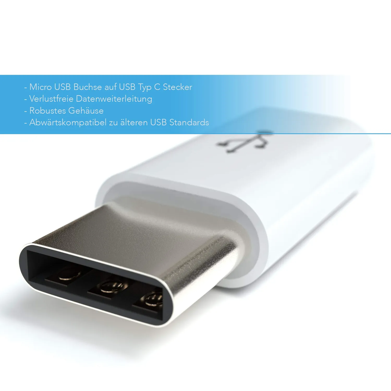 JAMEGA Micro-USB auf USB-C Adapter Ladeadapter
