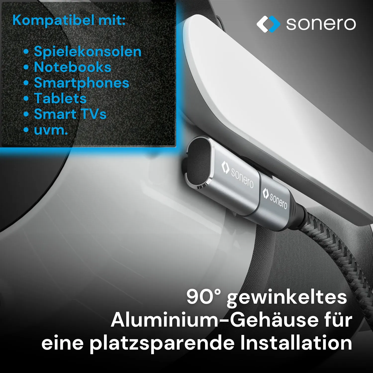 Sonero X-UA134 USB-C Adapter 90° silber 40Gbps