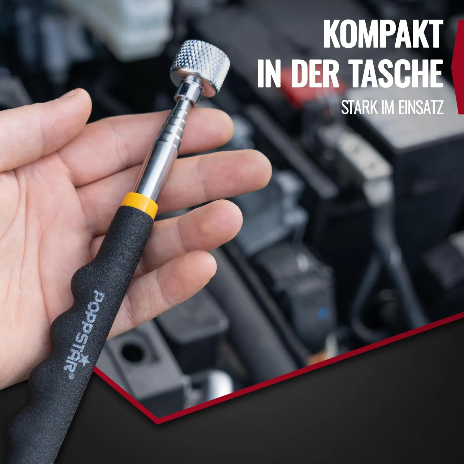 Poppstar Teleskop Magnetstab 18-80cm Magnetheber 7,2kg