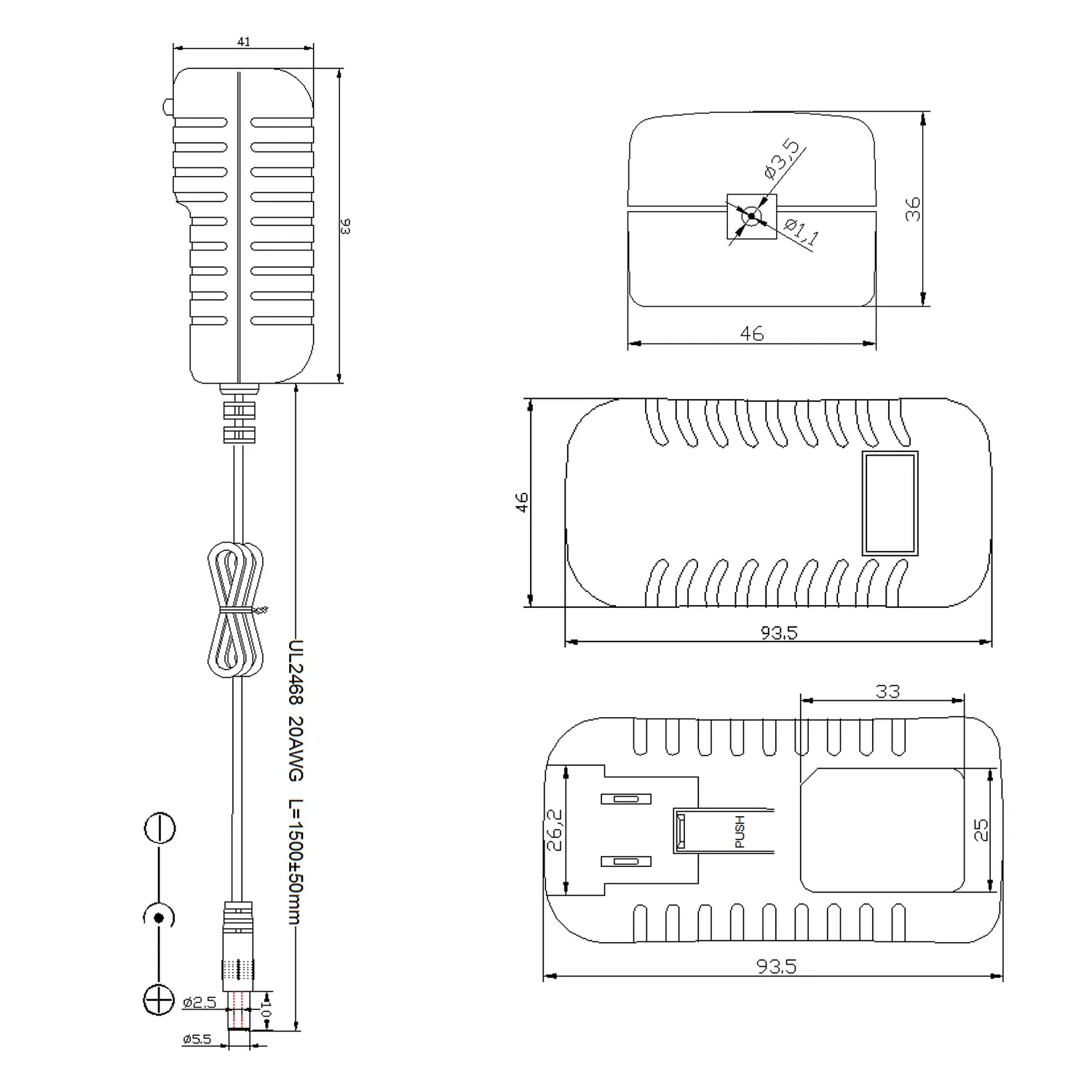 Poppstar Universal Netzteil 12V 3A 5,5/2,5mm 150cm