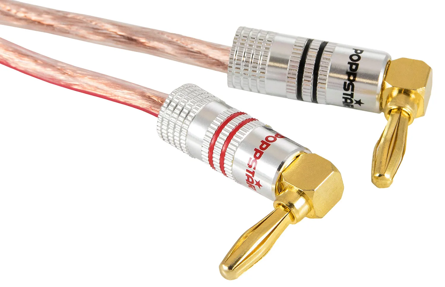 Poppstar High End Bananenstecker gewinkelt 2 Stück vergoldet