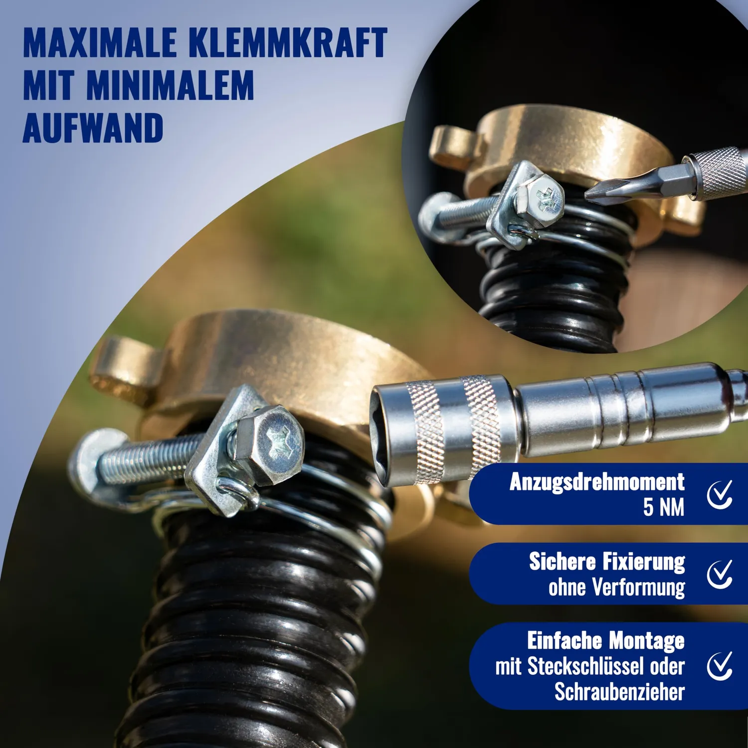 Poppstar Doppeldraht Schlauchschellen W1 40-45mm 5 Stück