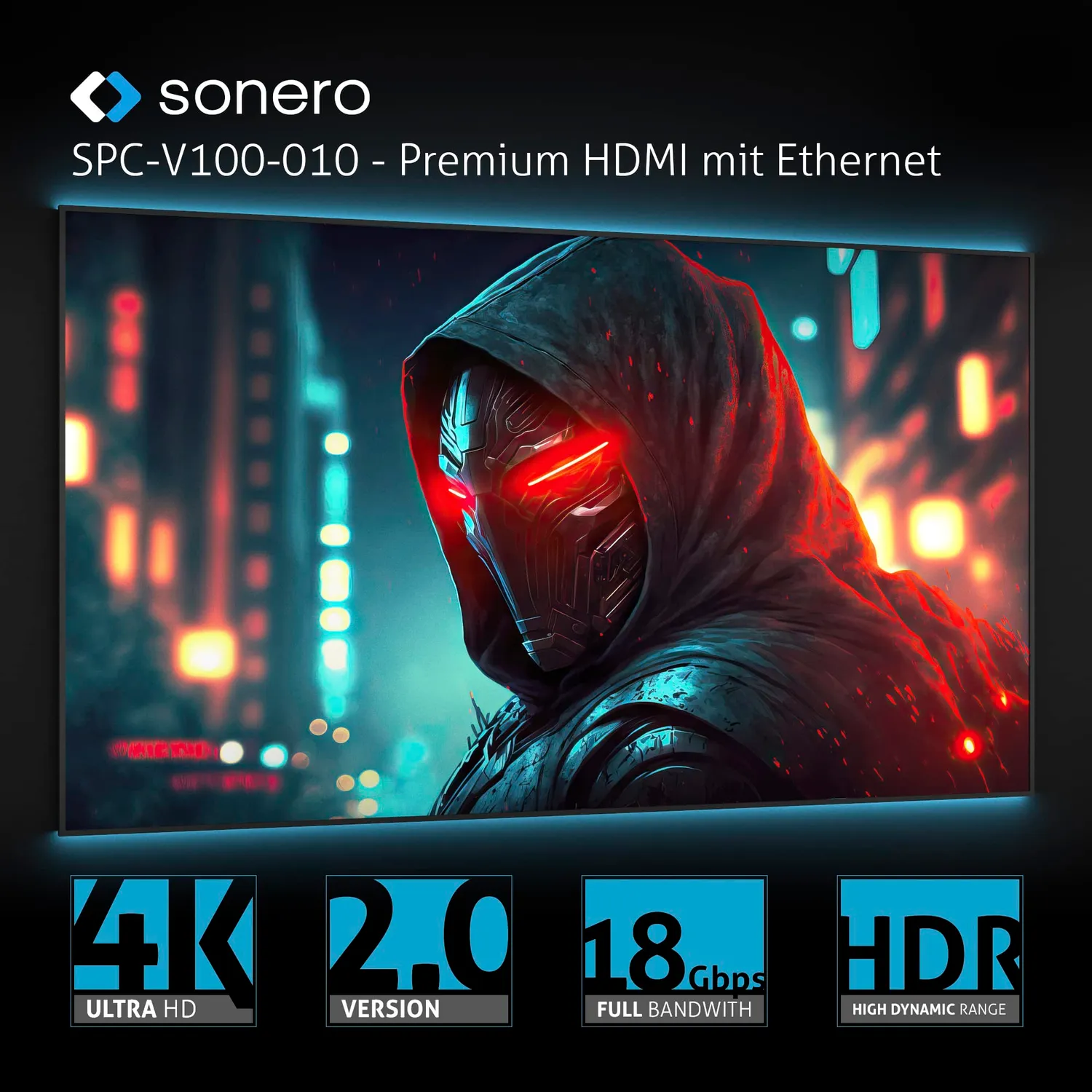 Sonero SPC-V100-020 USB-C auf HDMI Kabel 2m 4K 60Hz