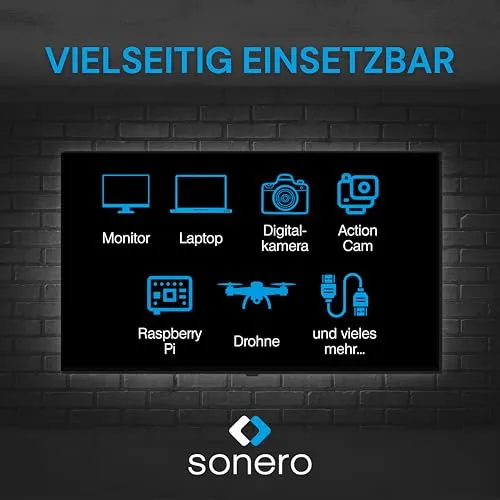 Sonero Micro HDMI auf HDMI Kabel 1m schwarz 4K