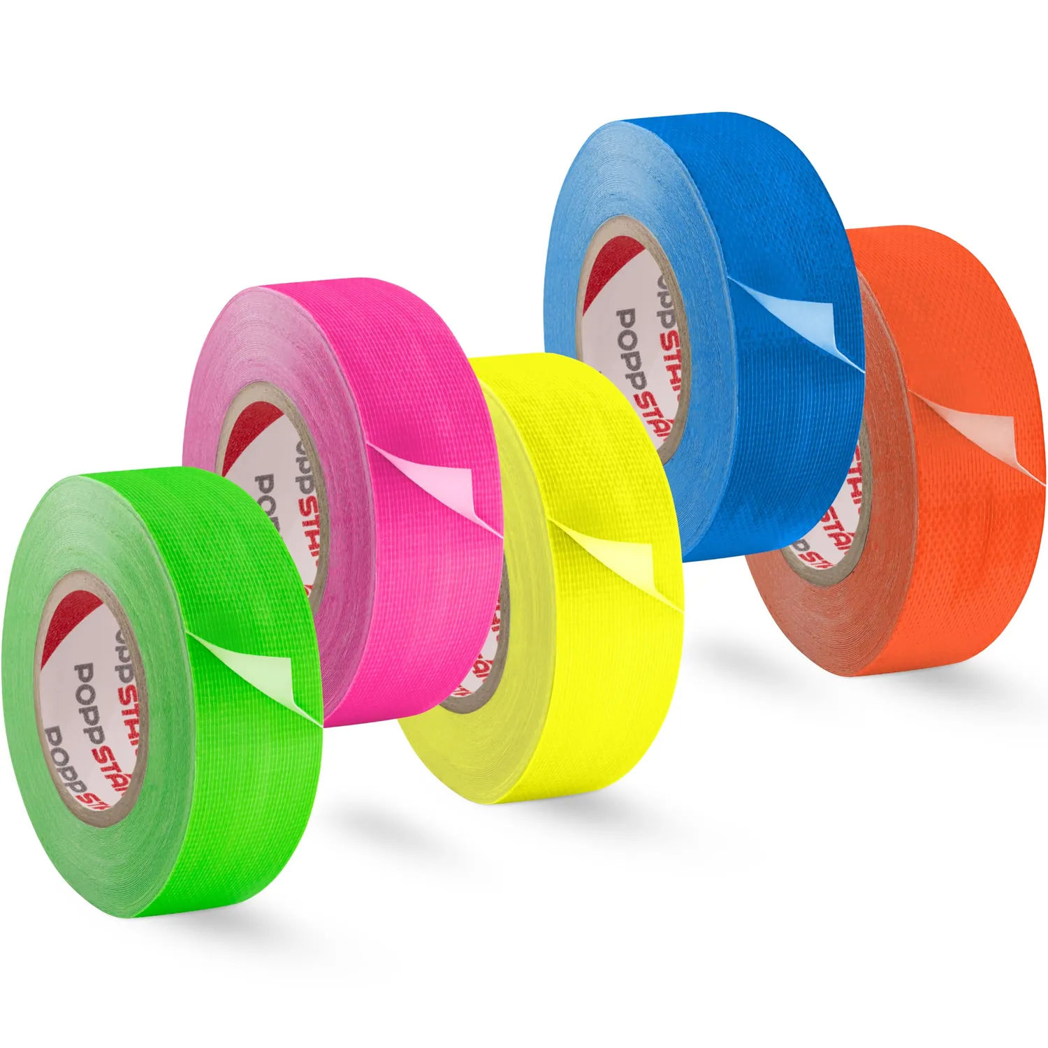 Poppstar Neon Klebeband 15mmx5m 5 Farben fluoreszierend