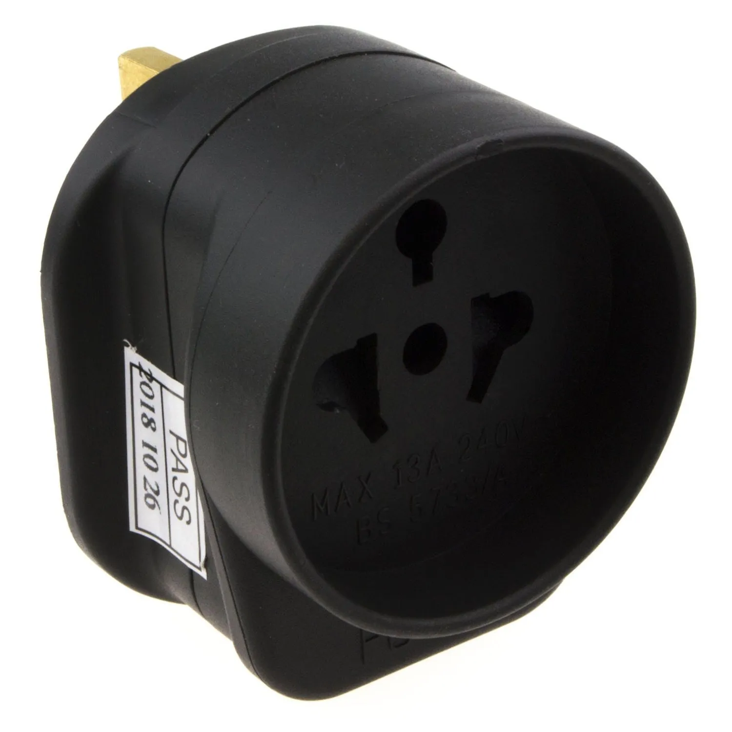 Kenable Reiseadapter EU USA auf UK 3-Pin 13A schwarz
