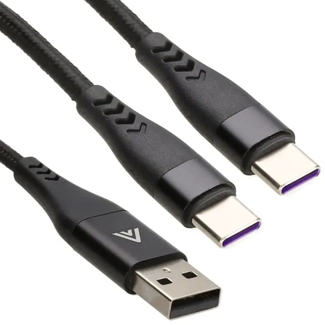 Kenable USB-A auf 2x USB-C Splitter-Kabel 2m Nylon