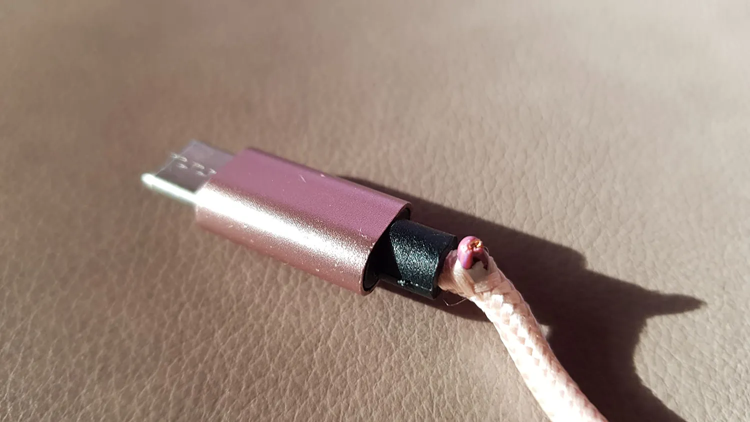 JAMEGA USB-C Ladekabel 0,5m Gold Nylon 3A Fast Charge