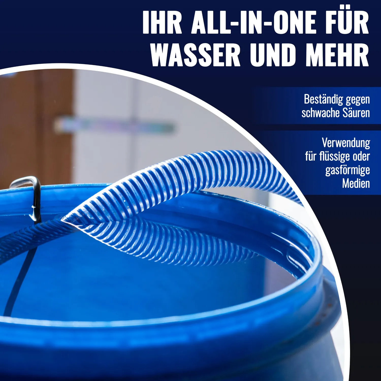 Poppstar Saugschlauch 1 1/4 Zoll 15m 32mm Spiralschlauch blau