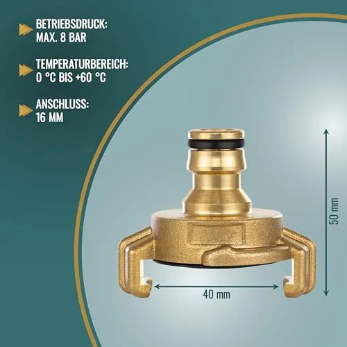 Poppstar Geka Schnellkupplung Messing 2er-Set Schlauchadapter