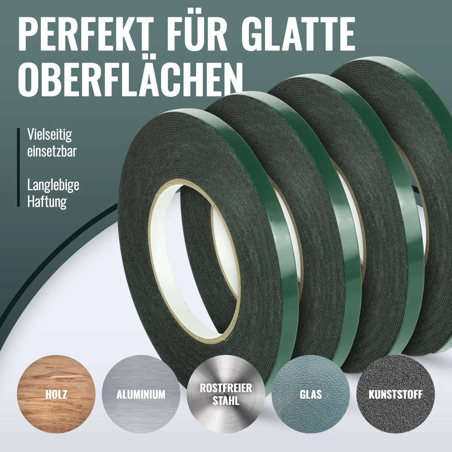Poppstar Schaumstoff Klebeband 10 m x 9 mm schwarz